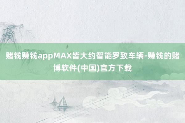 赌钱赚钱appMAX皆大约智能罗致车辆-赚钱的赌博软件(中国)官方下载