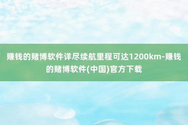 赚钱的赌博软件详尽续航里程可达1200km-赚钱的赌博软件(中国)官方下载