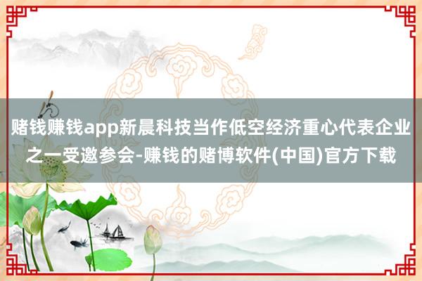 赌钱赚钱app新晨科技当作低空经济重心代表企业之一受邀参会-赚钱的赌博软件(中国)官方下载