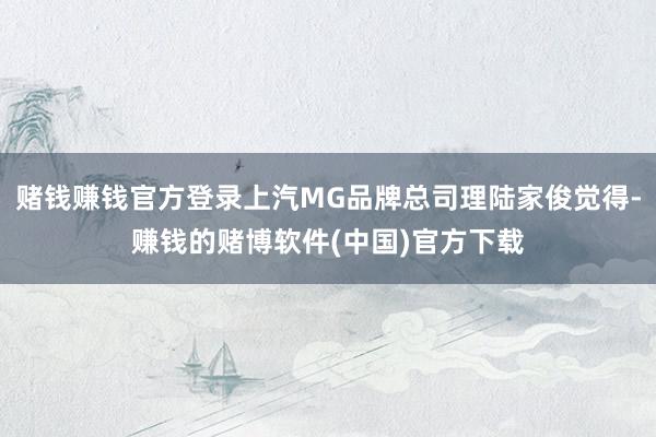 赌钱赚钱官方登录上汽MG品牌总司理陆家俊觉得-赚钱的赌博软件(中国)官方下载