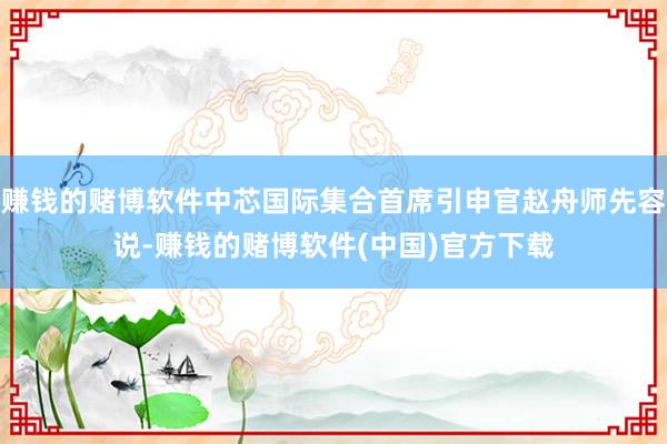 赚钱的赌博软件中芯国际集合首席引申官赵舟师先容说-赚钱的赌博软件(中国)官方下载