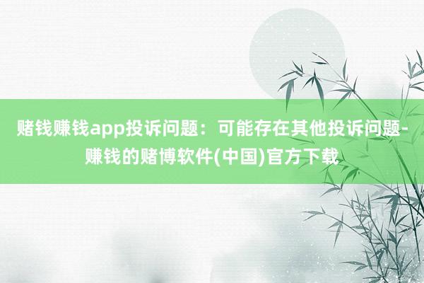 赌钱赚钱app投诉问题：可能存在其他投诉问题-赚钱的赌博软件(中国)官方下载